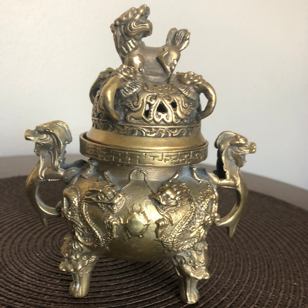 Classic Collectable China Kylin Archaic Dragon Incense burner