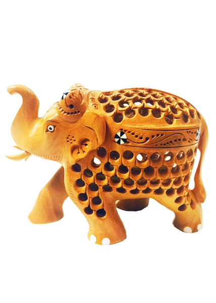 Elephant Carved Whitewood - Cute Exciting Designs Available... Sizes 3", 4", 5" and 6" Trunk Up