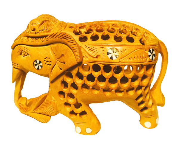 Elephant Carved Whitewood - Cute Exciting Designs Available... Small Sizes 3", 4", 5" and 6" Trunk Down