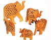 Elephant Carved Whitewood Set 1.5"-2"-2.5"-3"-4" Trunk Up