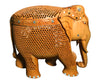 Elephants Carved Whitewood 10" & 12" Height Trunk Down Decorated
