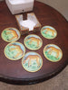 Coaster Marble Round 4" dia x 3 1/2" H set of 6 in Square Marble Box- Deer