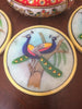 Coaster Marble Round 4" dia x 3 1/2" H set of 6 in Square Marble Box- Peacock