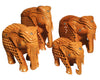 Elephant Carved Whitewood Set 3"-4"-5" & 6" Trunk Down