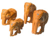 Elephant Carved Whitewood Set 3"-4"-5" & 6" Trunk Down